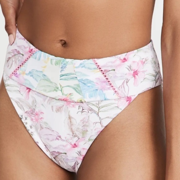 NWT LoveShackFancy x Hurley Hawaiian Hibiscus High Waisted Cheeky Bottoms - Picture 3 of 9